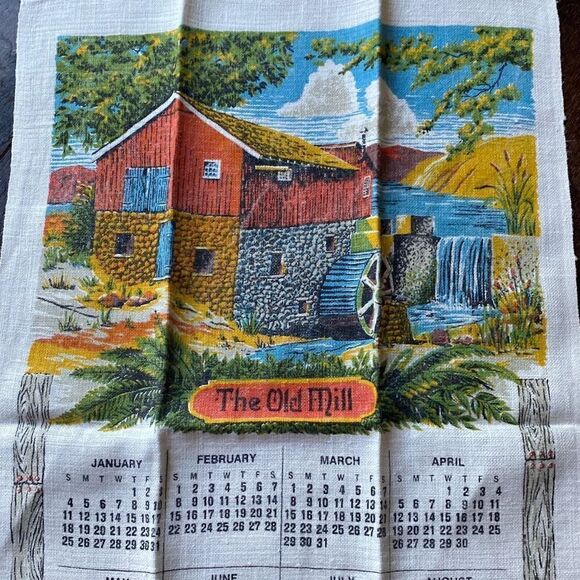 Vintage look calendar wall hanging dish towel 1981 - Picture 2 of 5